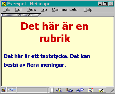 [Ett HTML-dokument, med CSS]