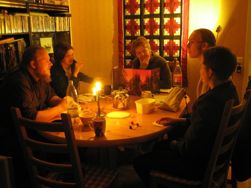 Picture taken on the night before my 30th 
birthday, good friends around the table.